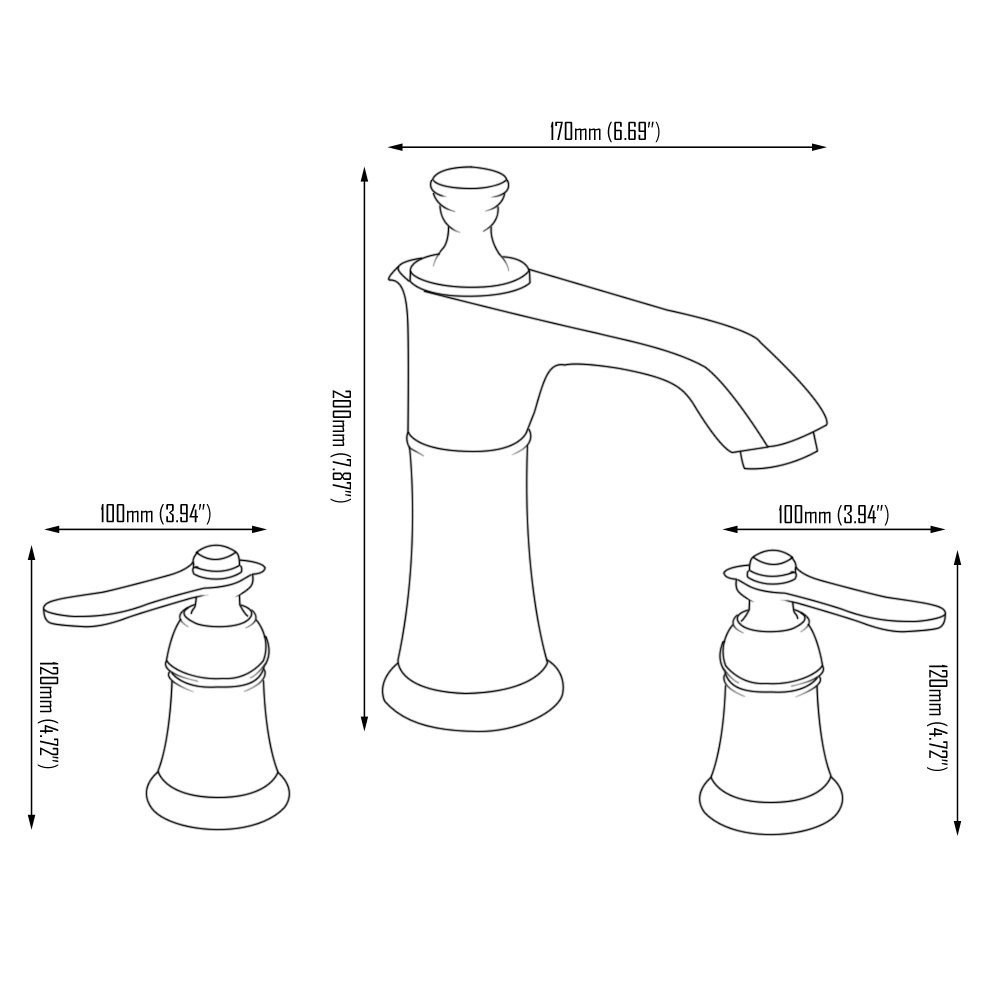 Pas-de-Calais Dual Handle Widespread Bathroom Sink Faucet